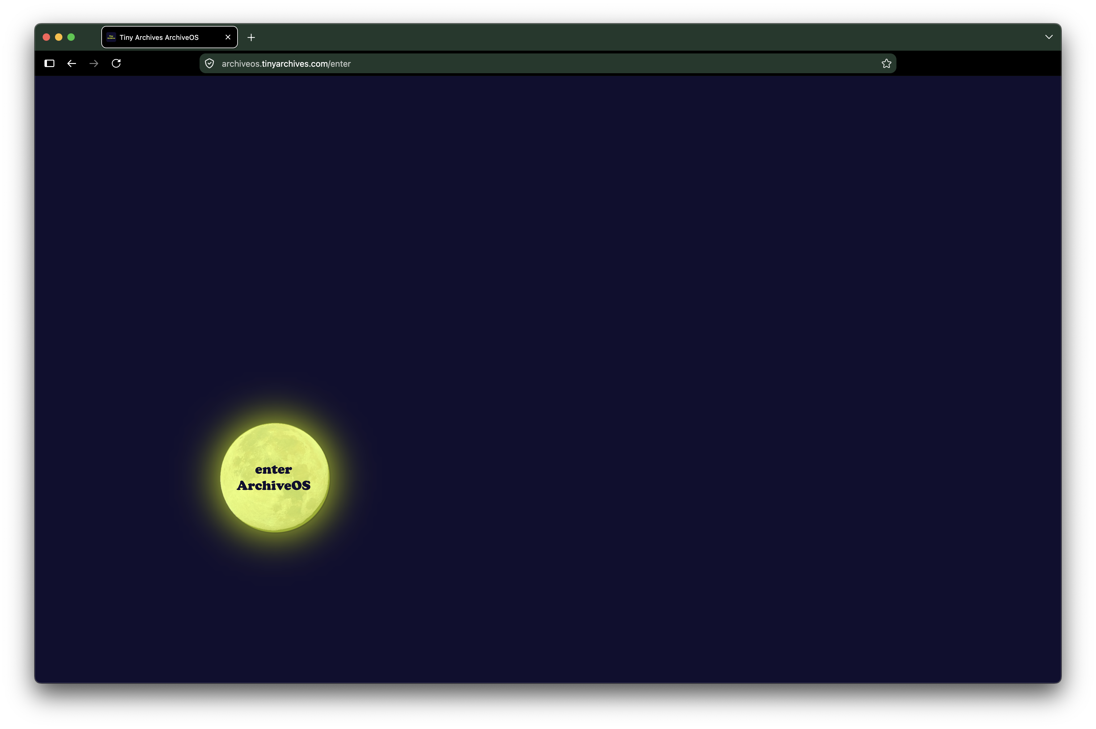 Welcome to ArchiveOS enter screen.